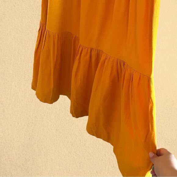 FARM Rio yellow one shoulder tiered maxi dress linen - Picture 8 of 15